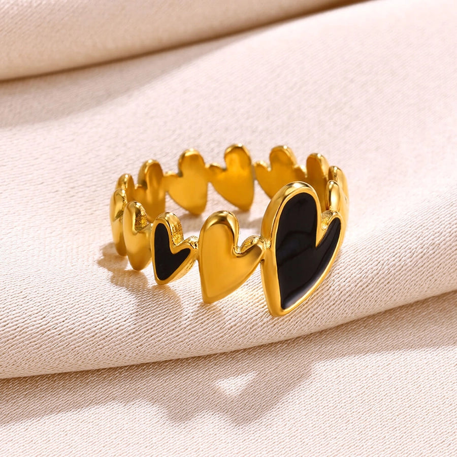 Jewelry Casual Simple Style Streetwear Heart Shape 304 Stainless Steel 18K Gold Plated Rings