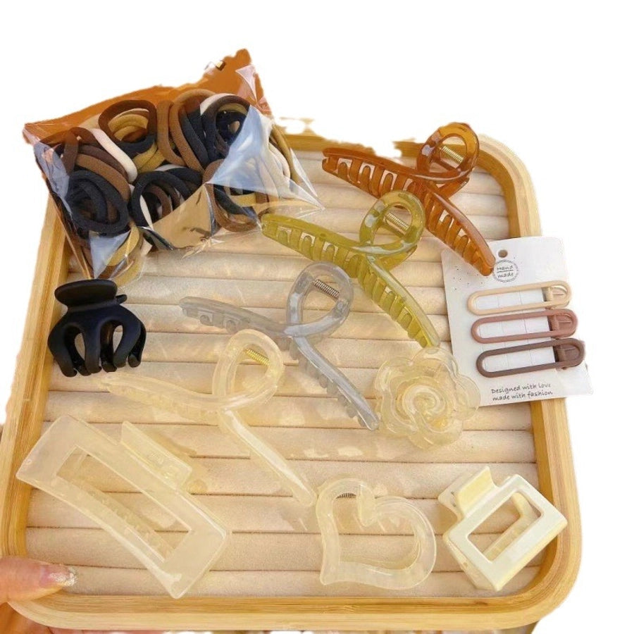 Spring and summer new 67-piece set hairpin combination hair accessories grab clip hair ring simple temperament head rope hair clip high ponytail grab