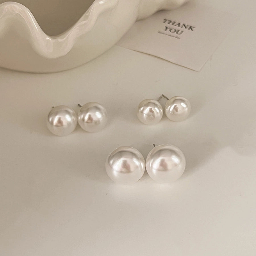 Bright Pearl silver stud earrings  new fashion mosquito coil ear clip commuter good quality earrings Korean temperament online celebrity