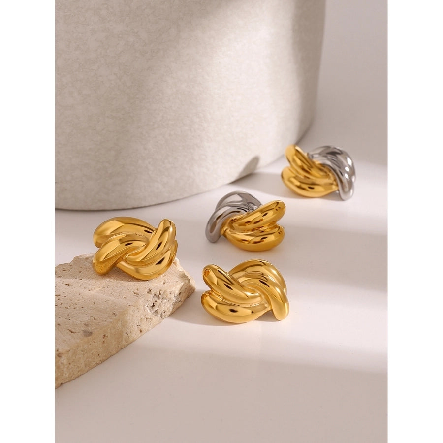 1 Pair Classic Style cross Color Block 304 Stainless Steel Ear Studs