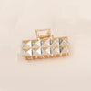 women's simple style square metal plating hair claws