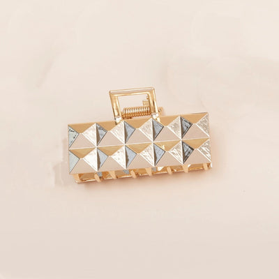 women's simple style square metal plating hair claws