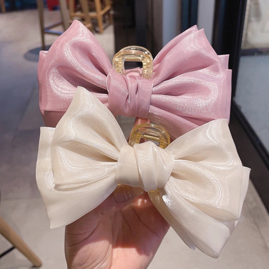women's sweet simple style bow knot cloth hair claws