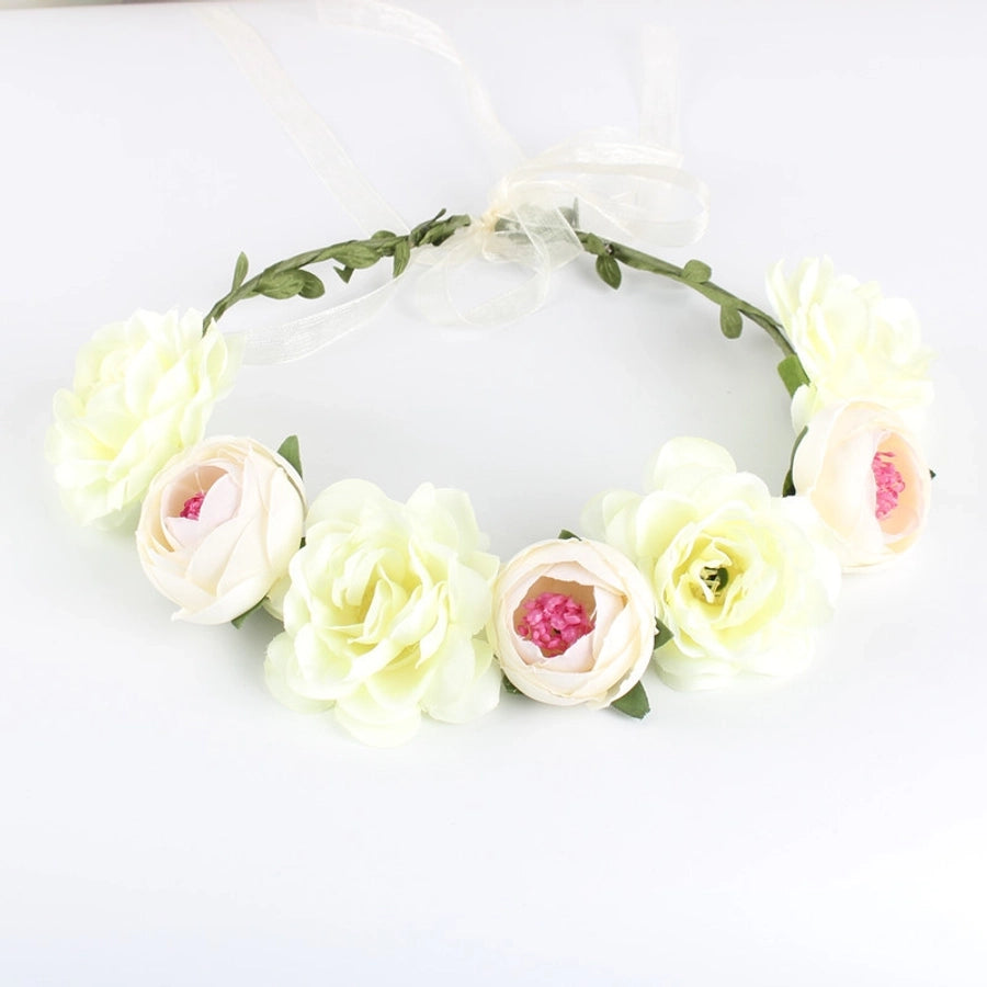 europe and the united states cross-border new headwear bohemian beach rose flower headband bride bridesmaid garland hairband