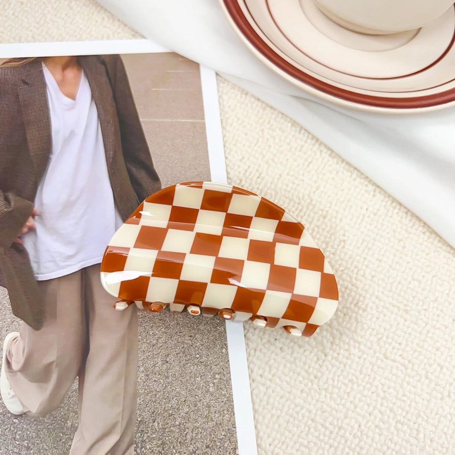 simple style lattice pvc hollow out hair claws