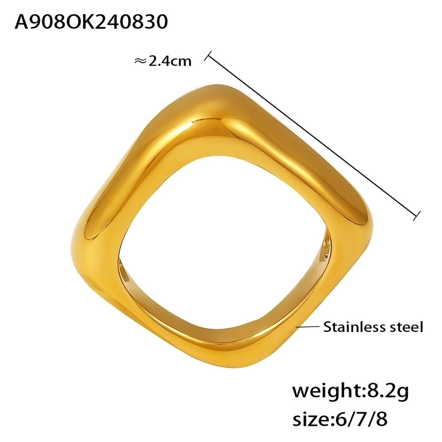 Jewelry Elegant Vacation Commute Geometric 304 Stainless Steel 18K Gold Plated Rings