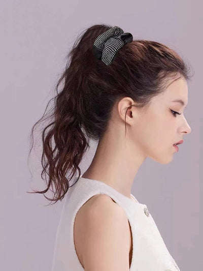 Women's Elegant Sweet Artistic Wreath Cloth Inlay Artificial Rhinestones Hair Tie