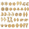 1 Pair Simple Style Animal Moon Flower Plating 304 Stainless Steel Ear Studs