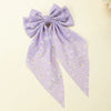 streamer french chiffon butterfly print head ring horsetail bow hair ring