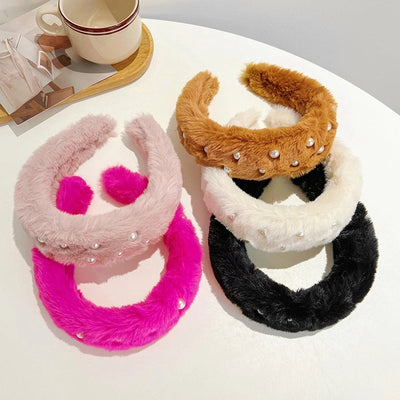 basic classic style solid color plush hair band