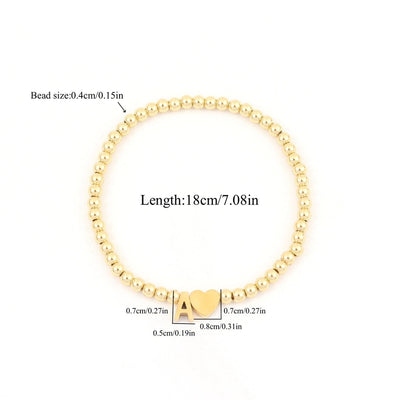 304 Stainless Steel Copper Letter Heart Shape Bracelets