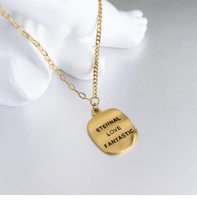 Jewelry Luxurious Romantic Geometric Square 304 Stainless Steel 18K Gold Plated Pendant Necklace