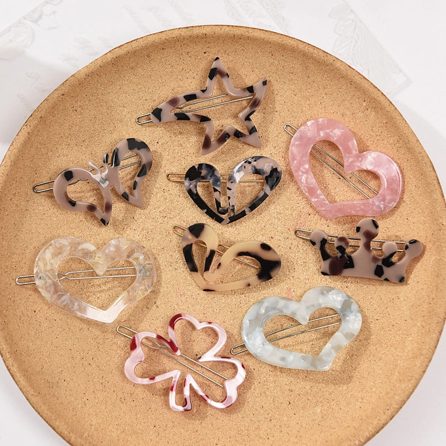 Women's Casual Simple Style Streetwear Star Heart Shape Arylic Hair Clip
