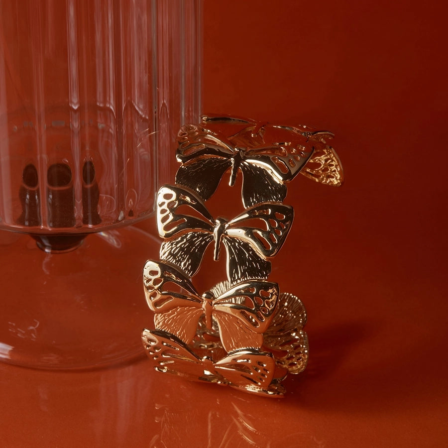 Casual Elegant Sweet Butterfly 304 Stainless Steel 16K Gold Plated White Gold Plated Gold Plated Bangle In Bulk