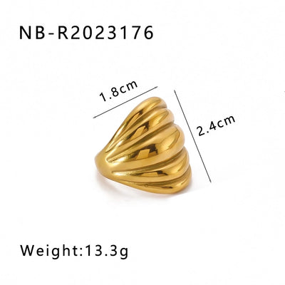 Jewelry Simple Style Classic Style Geometric 304 Stainless Steel 18K Gold Plated Rings