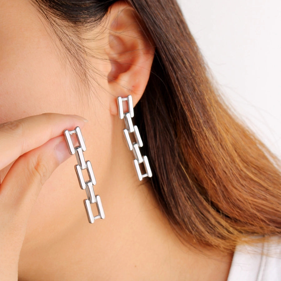 1 Pair Simple Style Commute Square 304 Stainless Steel 316 Stainless Steel  18K Gold Plated Drop Earrings