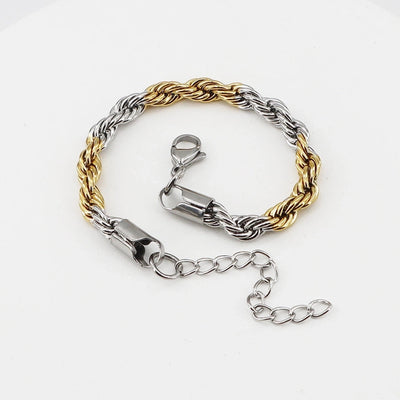 Elegant Classical Classic Style Twist 201 Stainless Steel Gold Plated Bracelets In Bulk