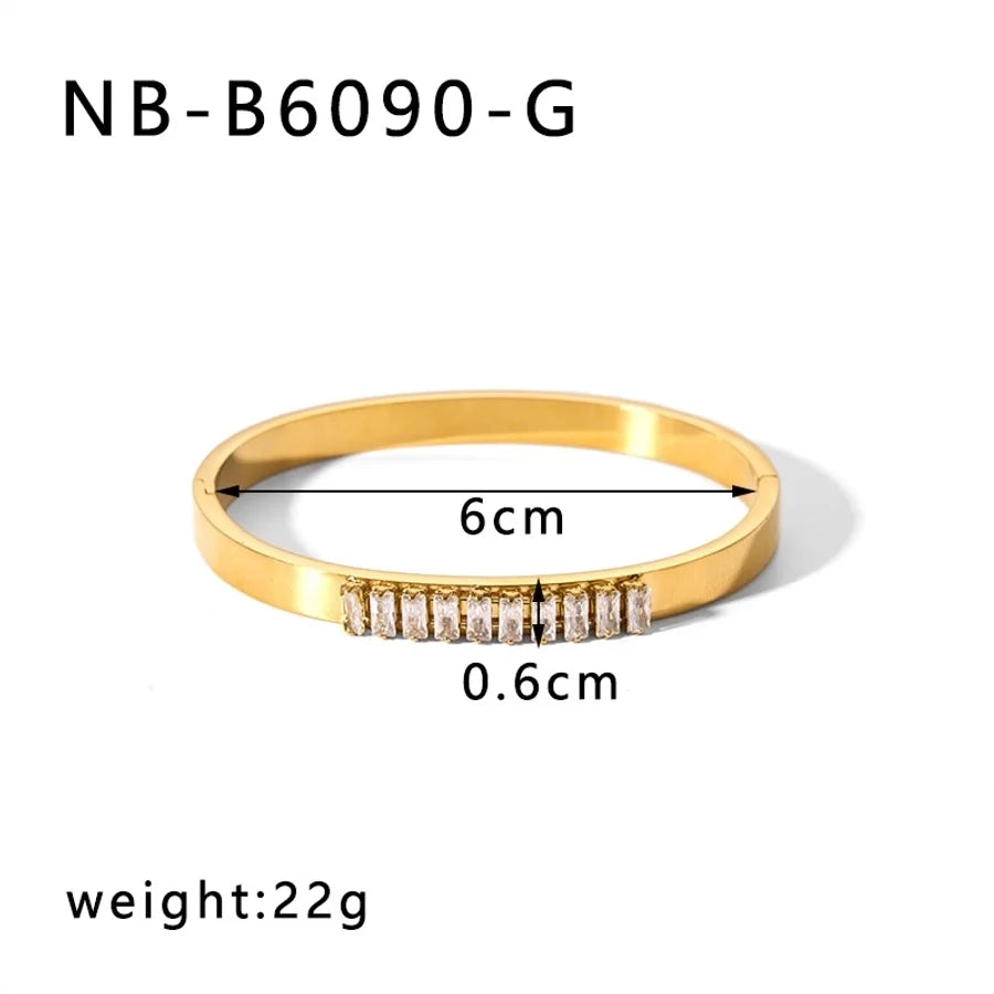 IG Style Simple Style Geometric 304 Stainless Steel Bangle In Bulk