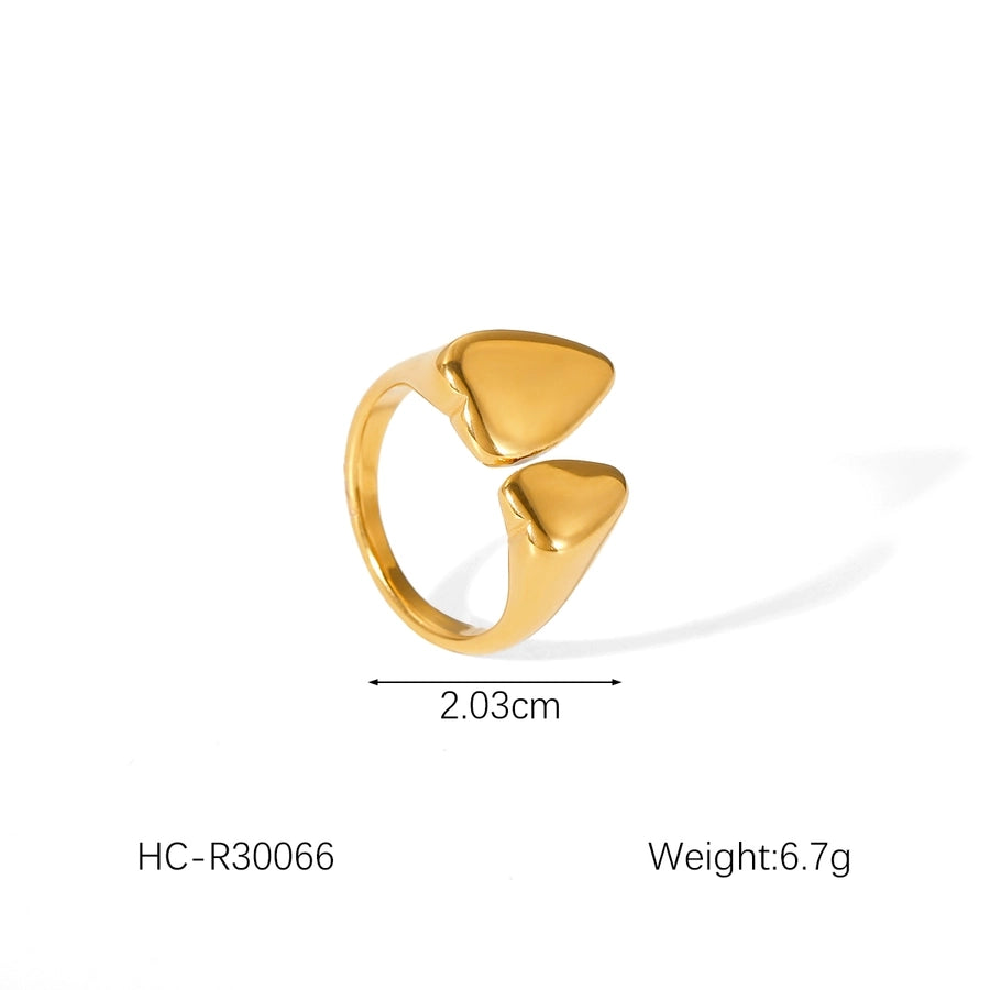 Jewelry IG Style Classic Style Irregular Geometric 304 Stainless Steel Titanium Steel 18K Gold Plated Open Rings