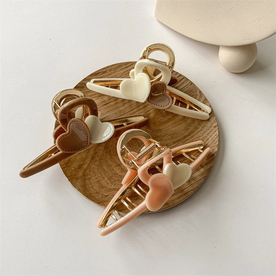 Women's IG Style Sweet Heart Shape Alloy Hair Claws