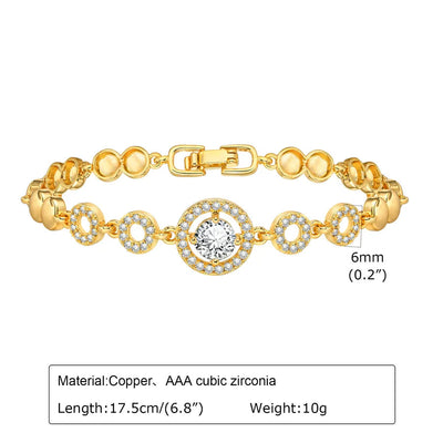 Wholesale Jewelry Vintage Style Classic Style Geometric Copper Zircon Bracelets Love Chain
