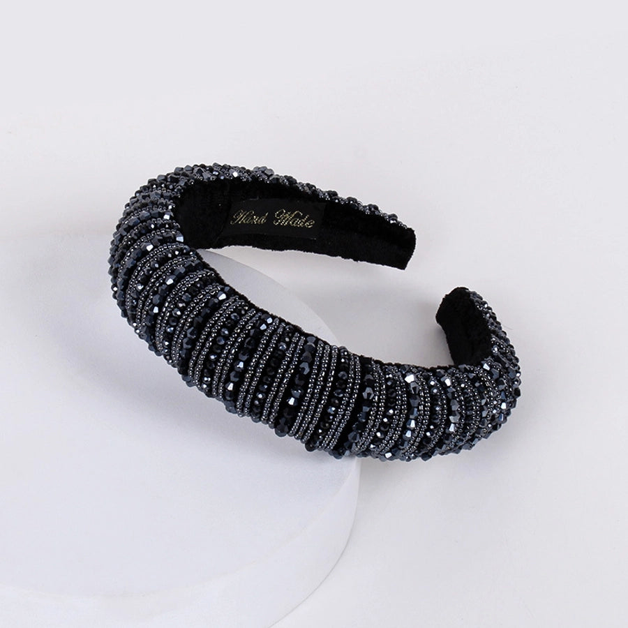 baroque style u shape sponge inlay rhinestones pearl hair band 1 piece