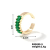 Copper K Gold Plated Rhodium Plated Inlay Round Zircon Open Rings