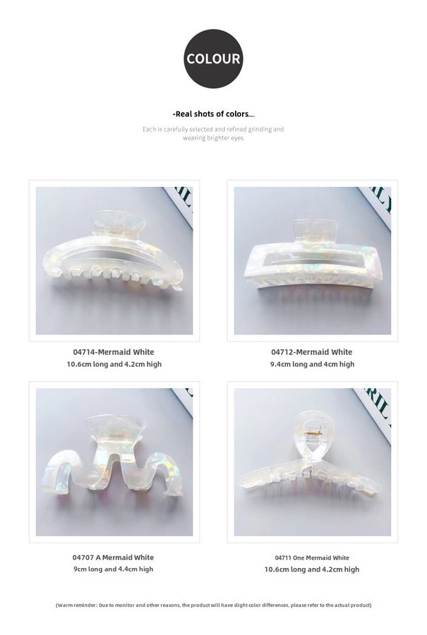 Mermaid Ji acetate hairpin female  back head bath pan head grip elegant temperament shark clip headdress