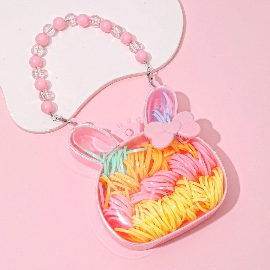 girl's cartoon style rabbit cartoon bow knot plastic hair clip hair tie