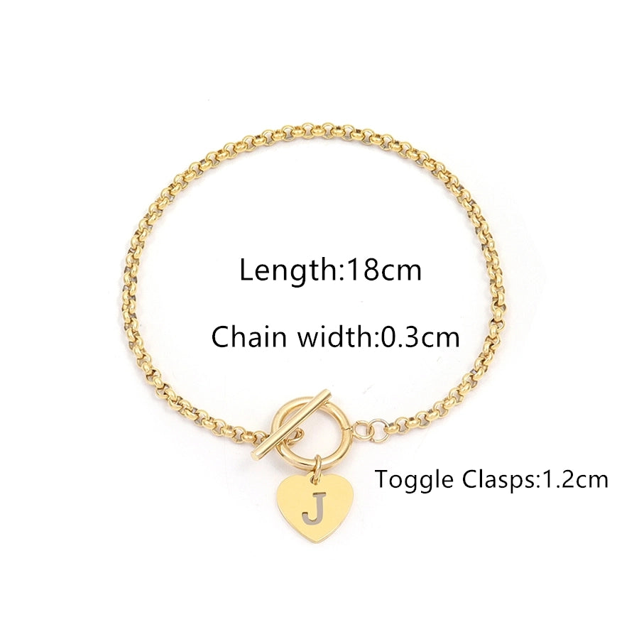 Elegant Simple Style Classic Style Letter 201 Stainless Steel 304 Stainless Steel Bracelets In Bulk