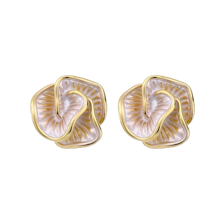 1 Pair Romantic Flower Enamel Copper Ear Studs