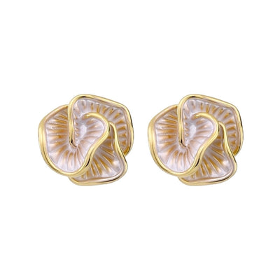 1 Pair Romantic Flower Enamel Copper Ear Studs