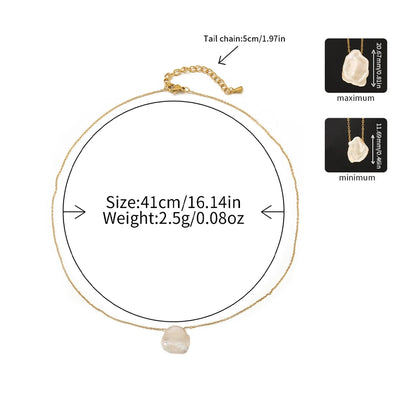 Jewelry Casual Cute Commute Irregular 304 Stainless Steel Freshwater Pearl Pendant Necklace