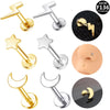 1 Piece Lip Rings Casual Star Moon Pure Titanium Titanium Alloy 14K Gold Plated White Gold Plated Lip Rings Ear Cartilage Rings & Studs