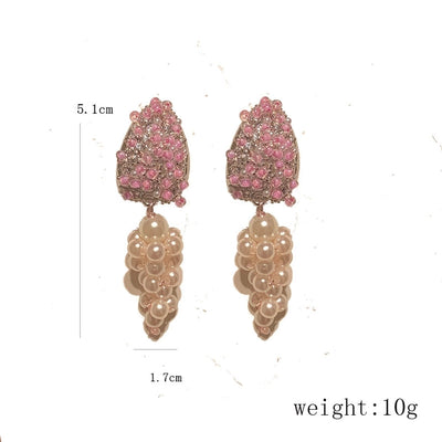 1 Pair Elegant Streetwear Geometric Plating Synthetics Metal Copper Zircon 14K Gold Plated Drop Earrings
