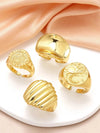Copper 18K Gold Plated Plating Irregular Open Rings