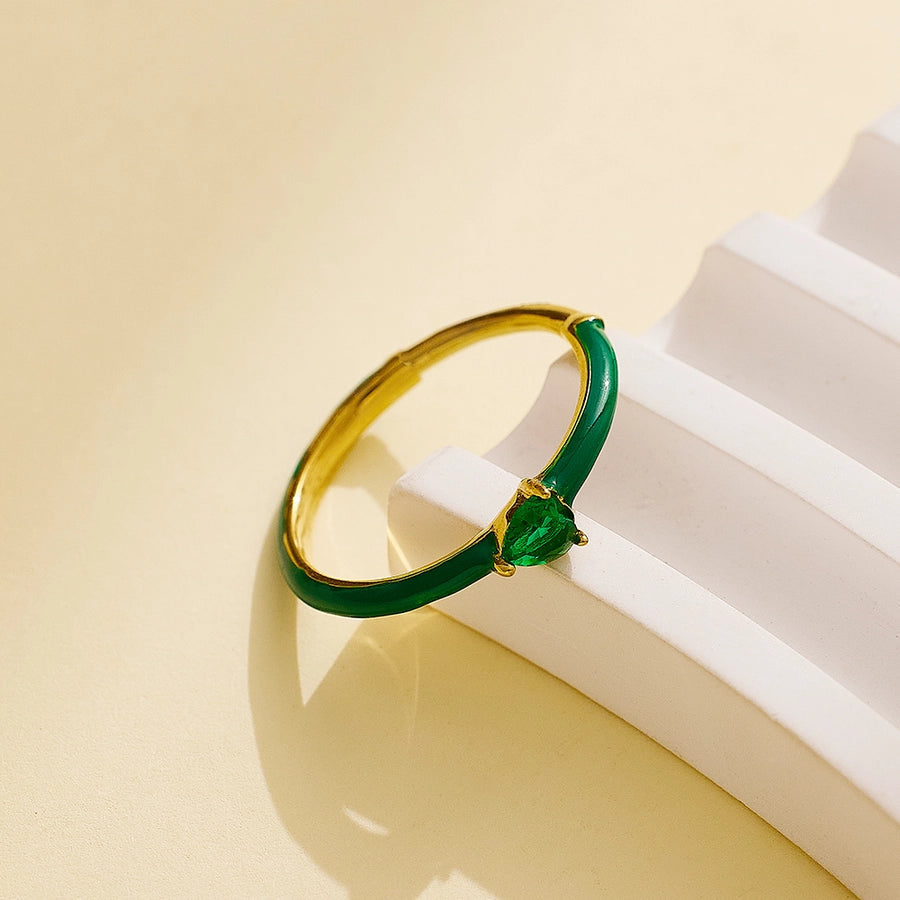 Jewelry IG Style Elegant Simple Style Heart Shape 304 Stainless Steel Zircon Rings