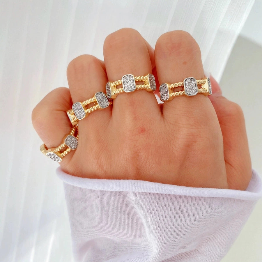 Jewelry Vintage Style Classic Style Geometric Copper Zircon Plating Rings Bracelets