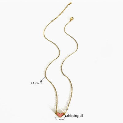 Jewelry Simple Style Heart Shape 316L Stainless Steel  18K Gold Plated Irregular Pendant Necklace