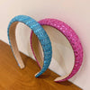 retro lady solid color rhinestone hair band