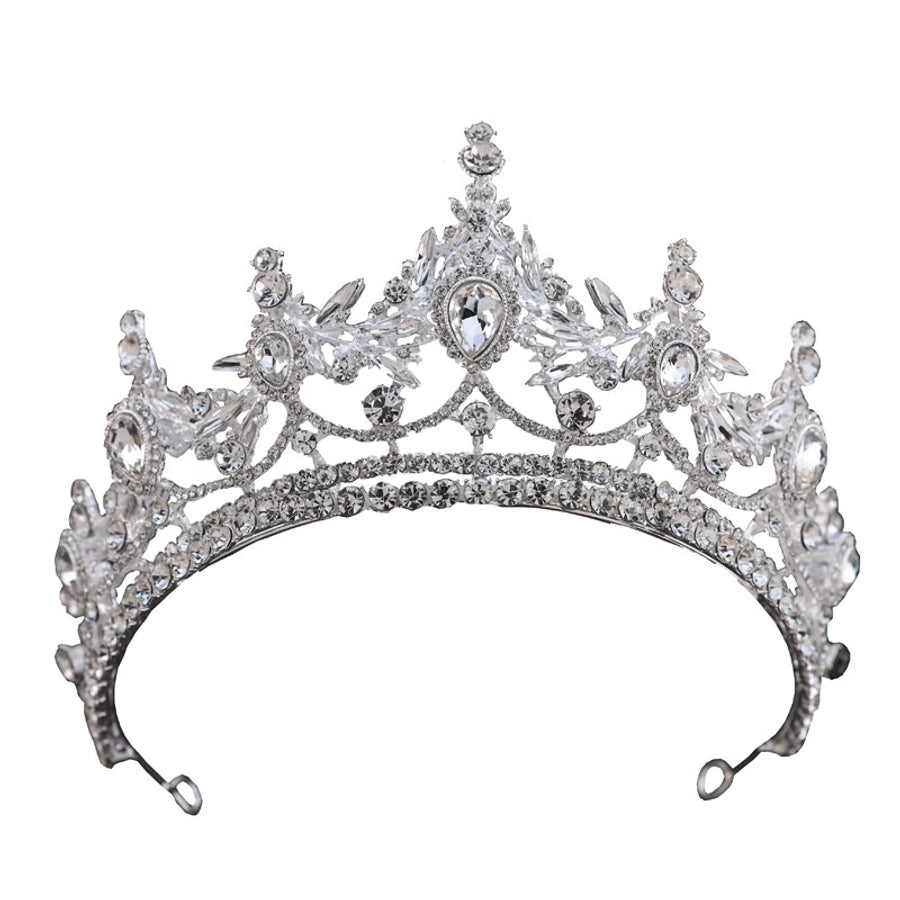 glam crown alloy inlay rhinestones crown