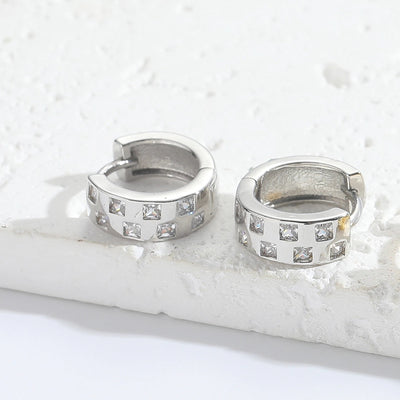 1 Pair Vintage Style Simple Style Round Copper Zircon 14K Gold Plated Earrings Ear Studs