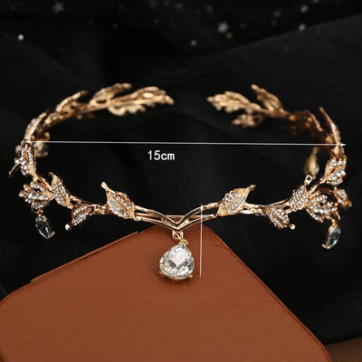 Korean-style eyebrow pendant wedding headdress bridal jewelry alloy rhinestone headband crown princess hair accessories wedding accessories