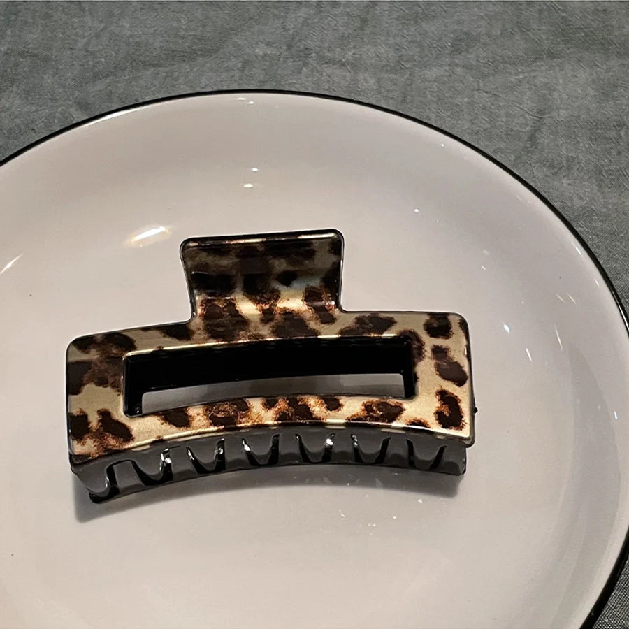 simple style cows plaid cheetah print plastic stoving varnish hollow out hair claws