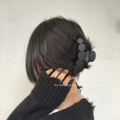 casual solid color plastic plating hair claws 1 piece