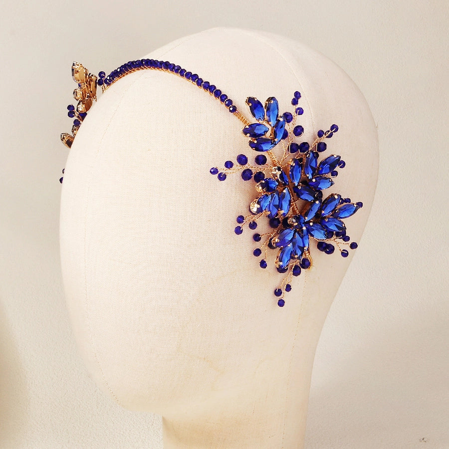 Women's Elegant Shiny Leaf Alloy Inlay Rhinestones Hair Band