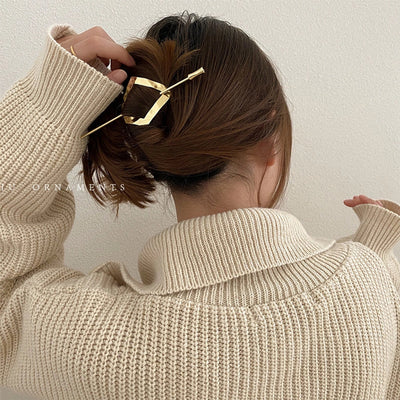 simple style solid color alloy plating hairpin