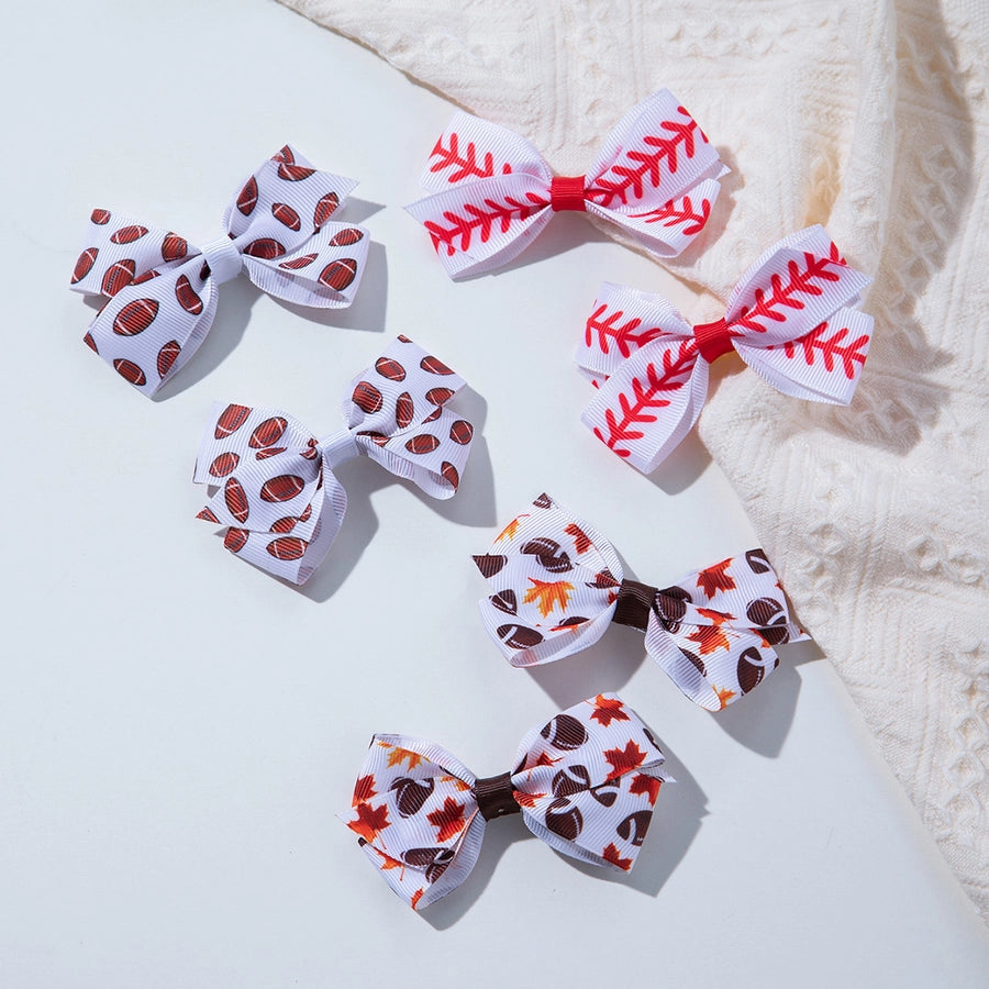 children's bow hair accessories girls' rugby dovetail hairpin cheerleading accessories metal duckbill clip