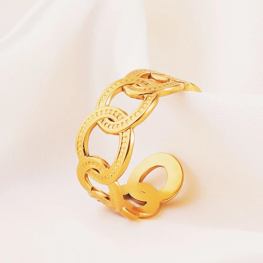 Jewelry Elegant Geometric Titanium Steel Open Rings