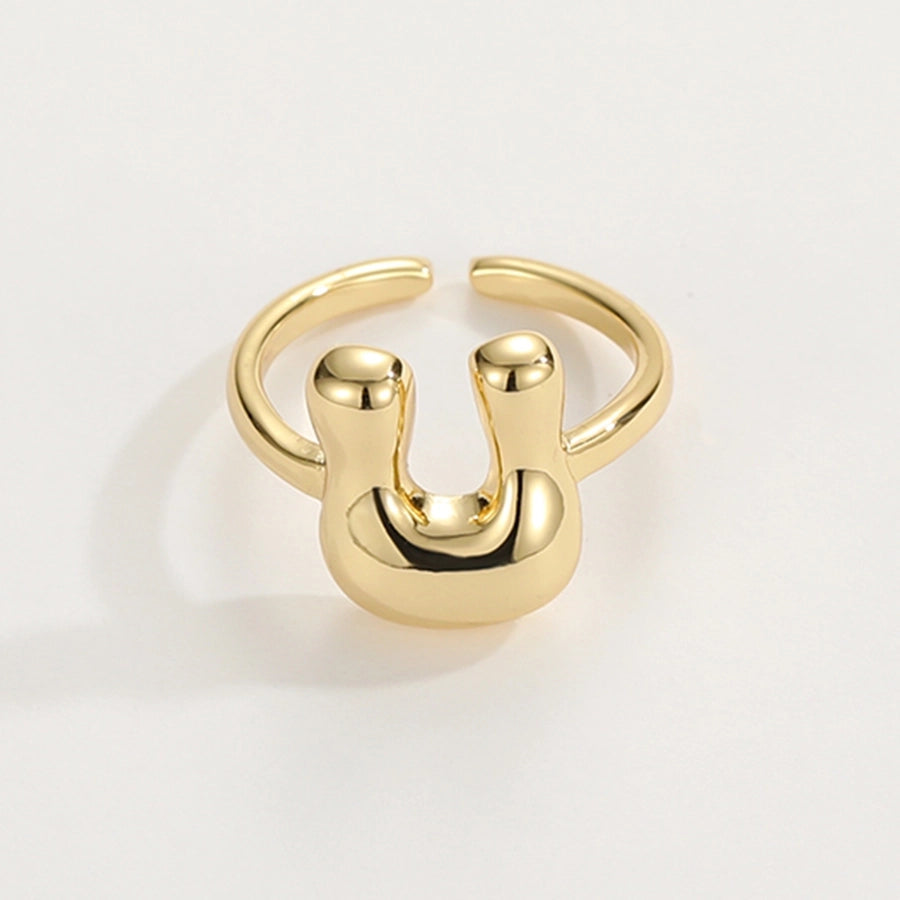 Copper 18K Gold Plated Plating Letter Copper Rings